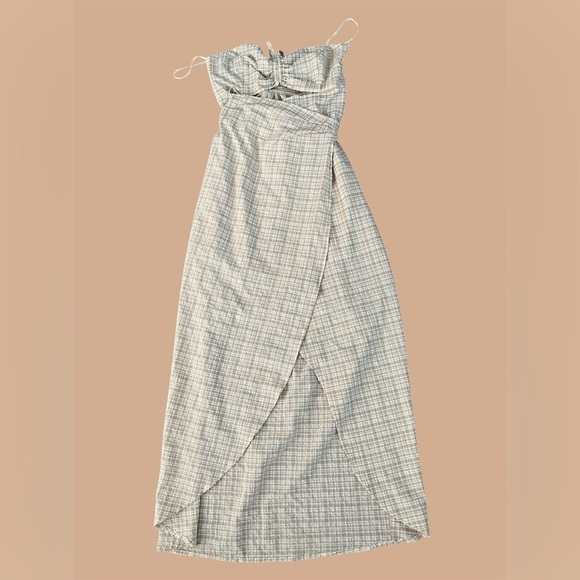 MABLE Checkered Beige and White Dress, size M. - Picture 3 of 10